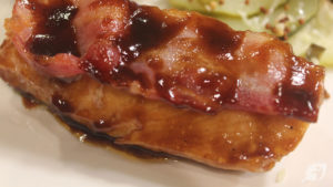 Grilled Salmon with Bacon BBQ Honey-Bourbon Glaze