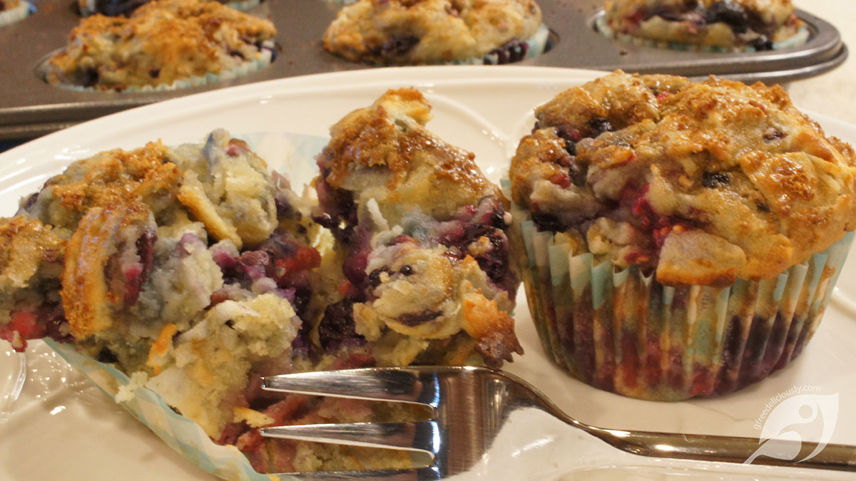 Gluten-Free Triple Berry Coconut Muffins