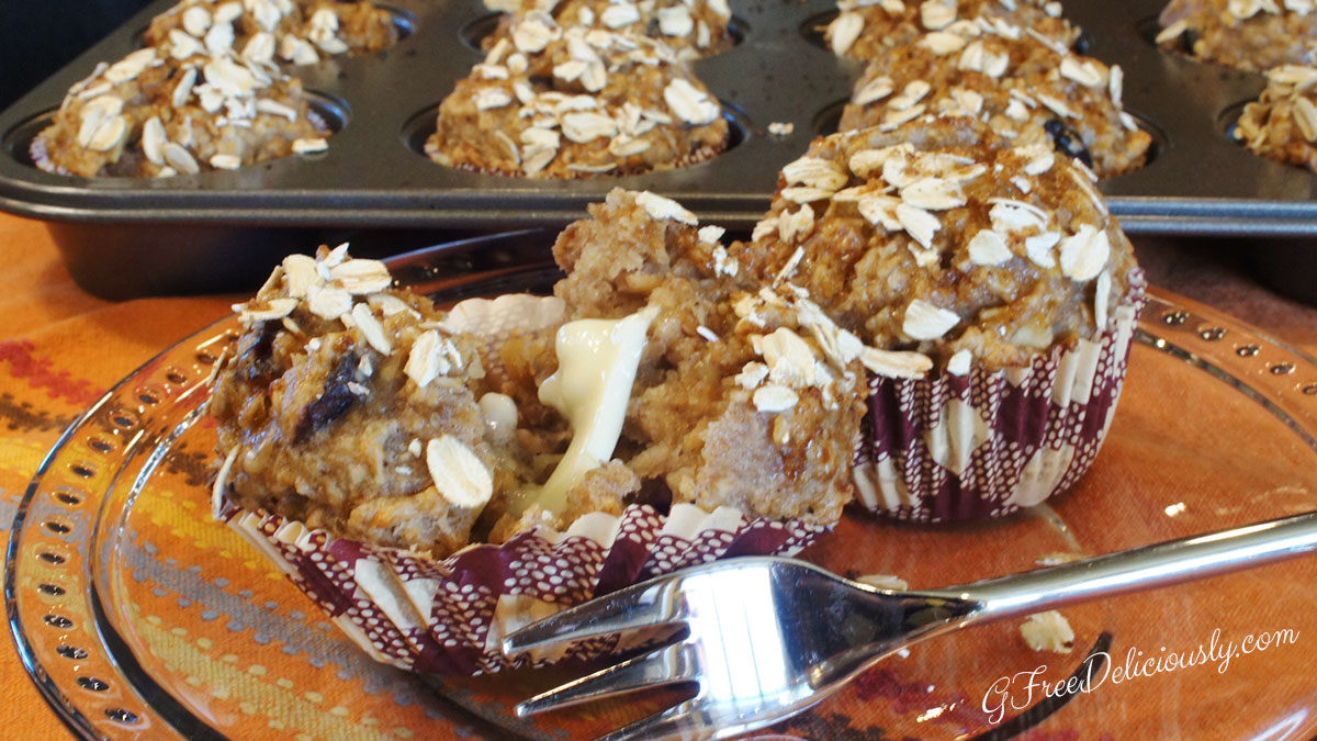 Gluten-Free Cranberry, Toasted Walnut & Oatmeal Muffins