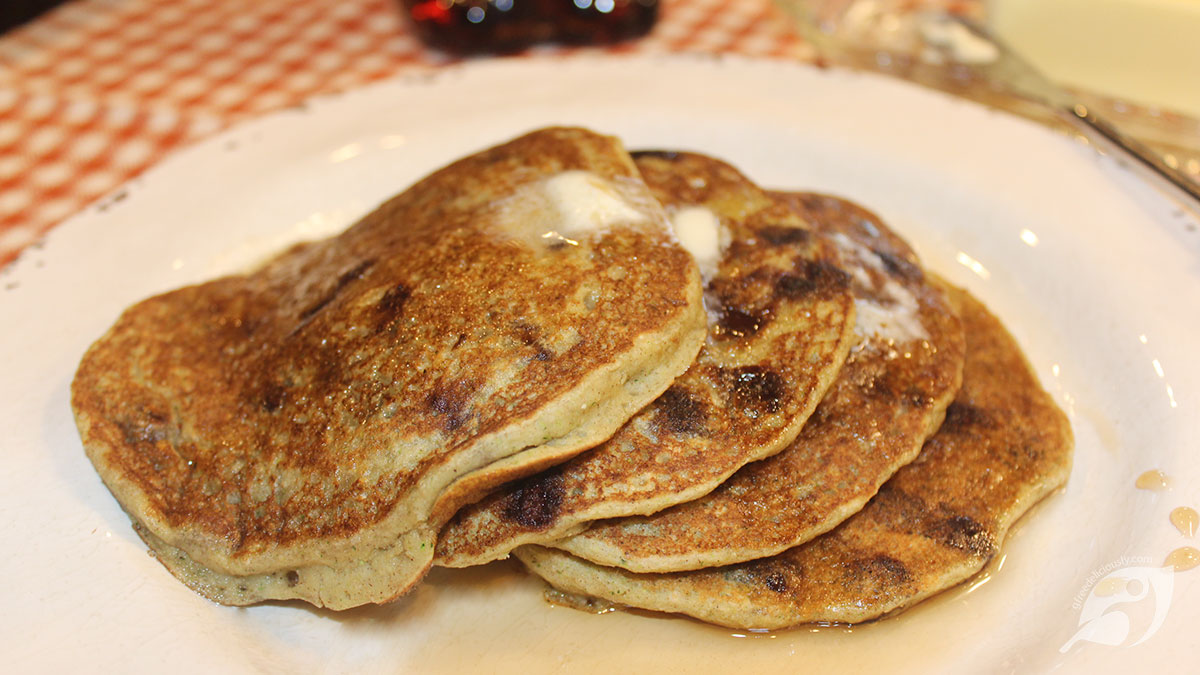 Gluten-Free Whole Grain Chocolate Chip Zucchini Pancakes