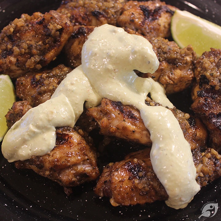 Spicy Southwestern Grilled Wings with Avocado Jalapeno Dressing