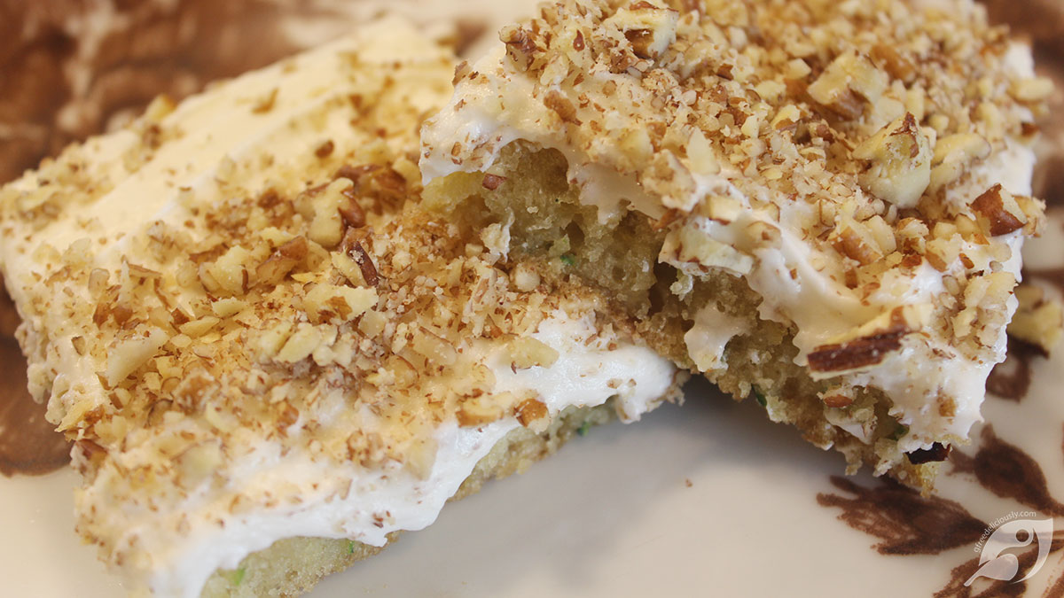 Zucchini Nut Bars with Cream Cheese Frosting - gfreedeliciously.com