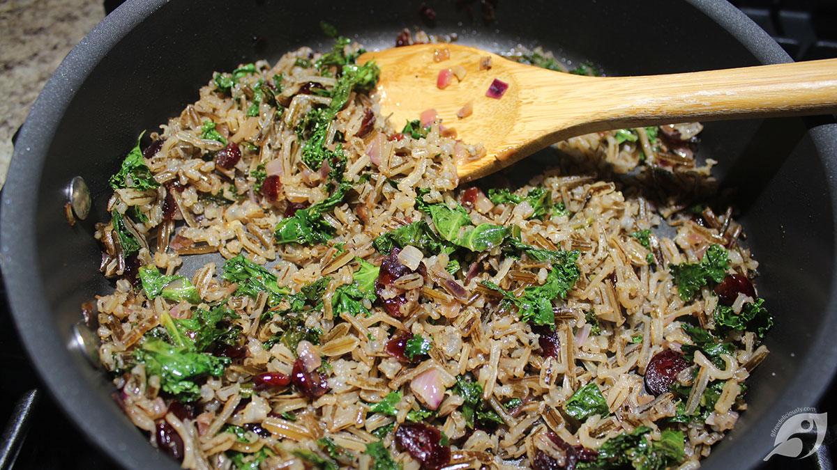 Lake-Harvested Wild Rice, Cranberry, and Kale Pilaf