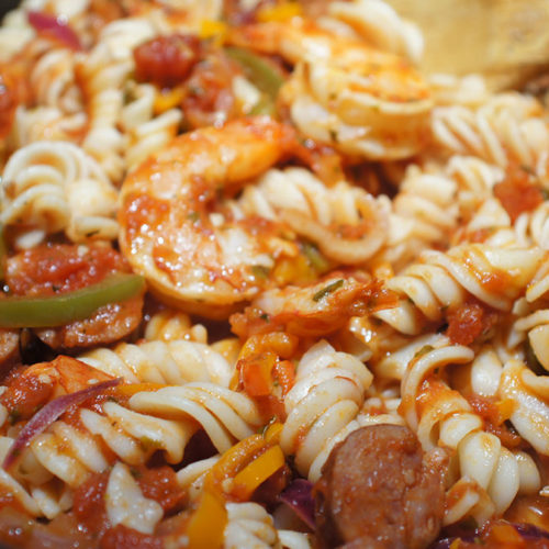 Spicy Shrimp & Andouille Sausage Fusilli