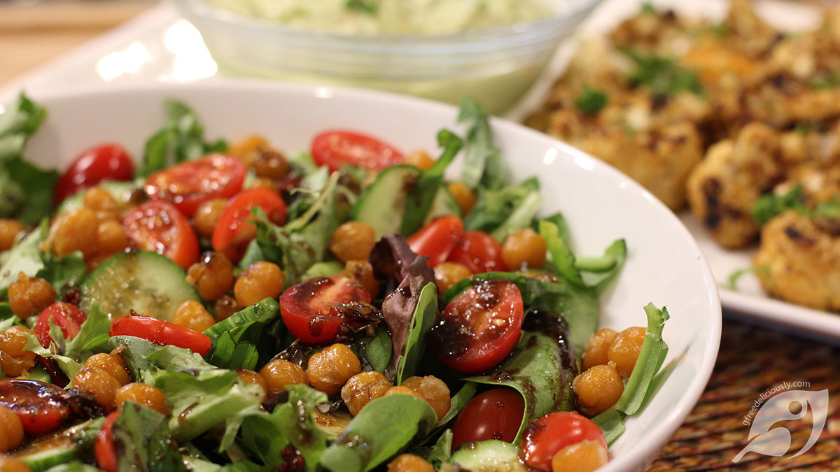 Roasted Chickpea Salad with Balsamic Dressing