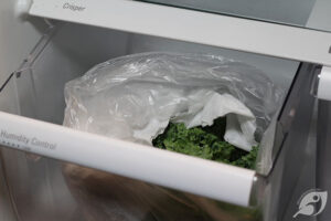 kale stored in a bag