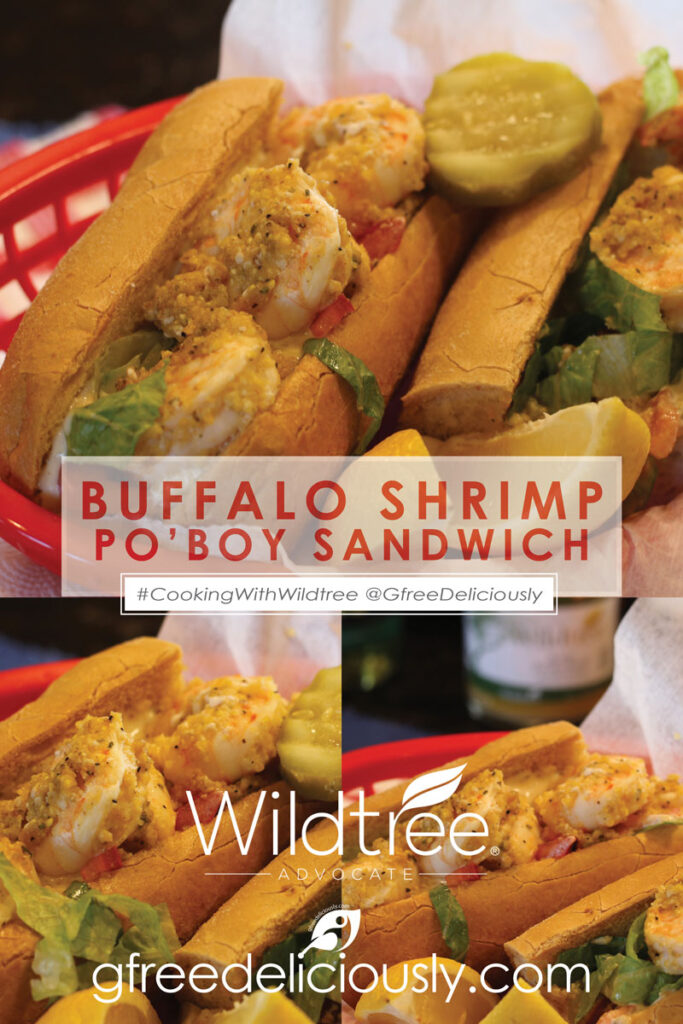 Buffalo Shrimp Po’Boy Pinterest image