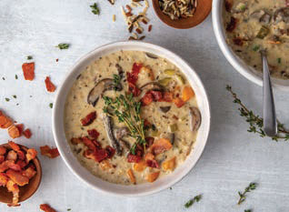 Bowl of Creamy Wild Rice & Mushroom Soup
