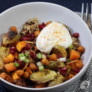 Roasted Veggie & Wild Rice Buddha Bowl closeup