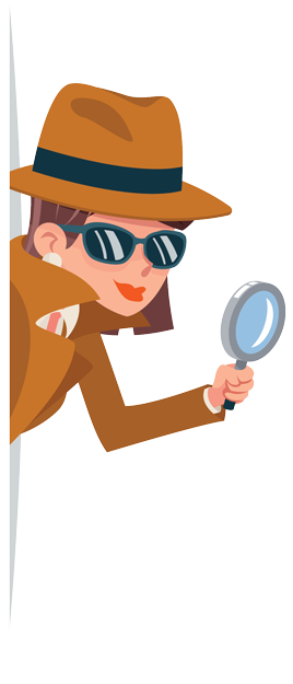 Spy Girl with magnifying glass