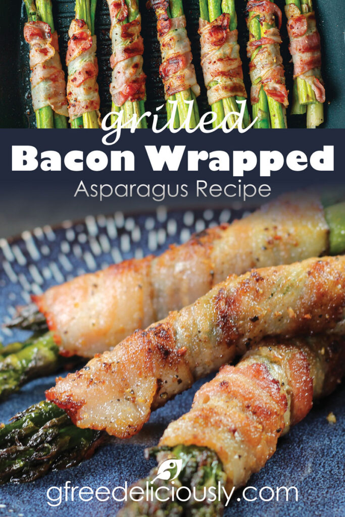 Grilled Bacon Wrapped Asparagus Pinterest share graphic 800x1200px