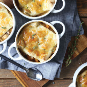Butternut Squash & Mushroom Chicken (or Turkey) Pot Pies 720x720 px Social Share graphic