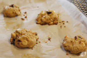 Step 9 - Bake for 10-12 minutes. The cookies should spread slightly and lose their doughy shine; the top and edges should just begin to turn lightly brown. Allow cookies to rest on the pan for 2-3 minutes