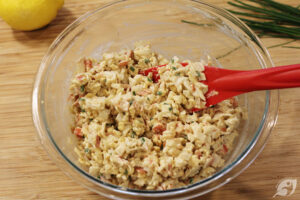 Gently mix the ingredients.