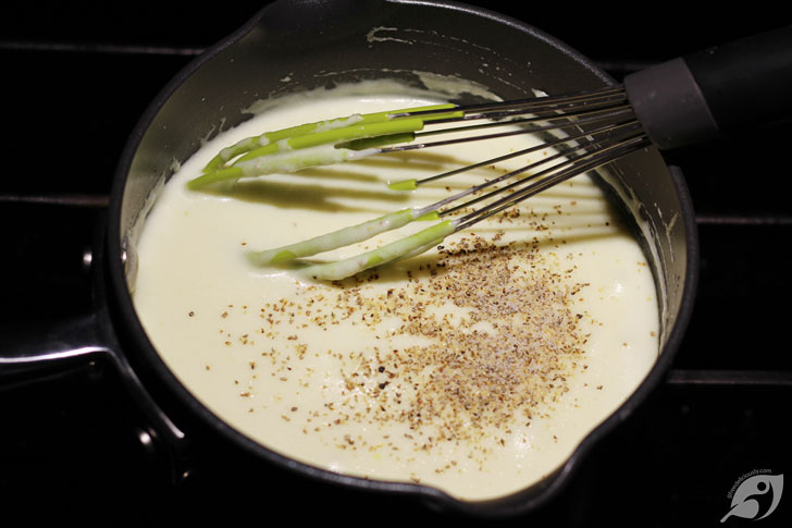 Add the milk a little at a time while whisking until smooth and silky. Stir in the broth base seasoning, salt, and pepper to taste...