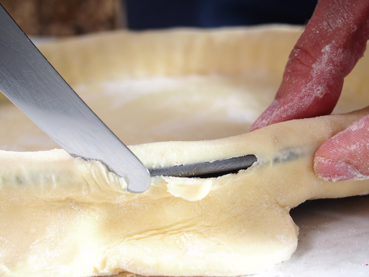 Then trim off the excess dough.