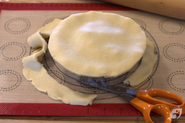 Top with the second crust; trim and...