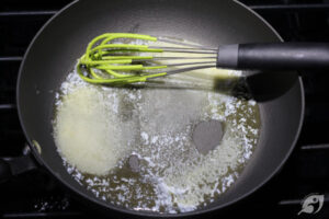 Heat the butter over medium until just melted.
