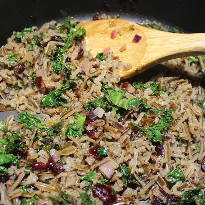 Lake-Harvested Wild Rice, Cranberry, and Kale Pilaf